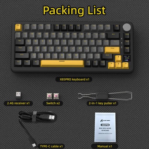 Attack Shark X85 Pro Wireless Mechanical Gaming Keyboard – RGB Hot-Swappable TKL - Image 4