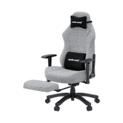 ANDASEAT LUNA PRO Chair grey fabric with footrest