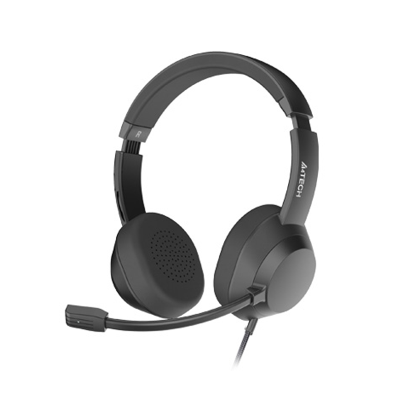 A4Tech FH150U Black Fstyler Stereo USB Headset for Clear Communication 1 A4Tech FH150U USB stereo over-ear headset black front view