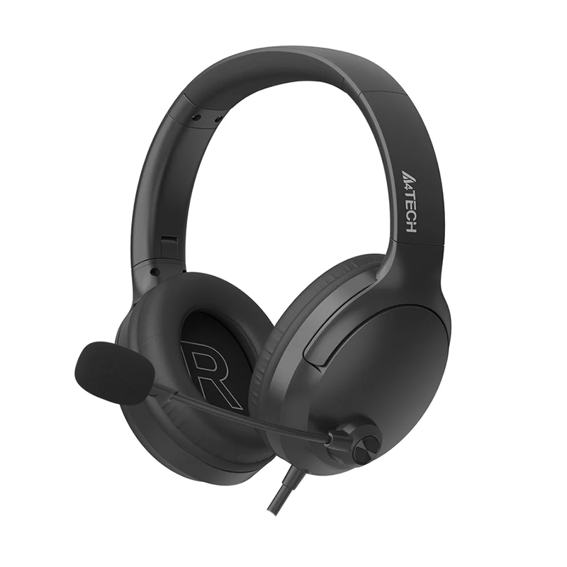 A4Tech FH280U Black Fstyler Conference Over-Ear Foldable USB Headphone 1 A4Tech FH280U USB over-ear foldable headphone black front view