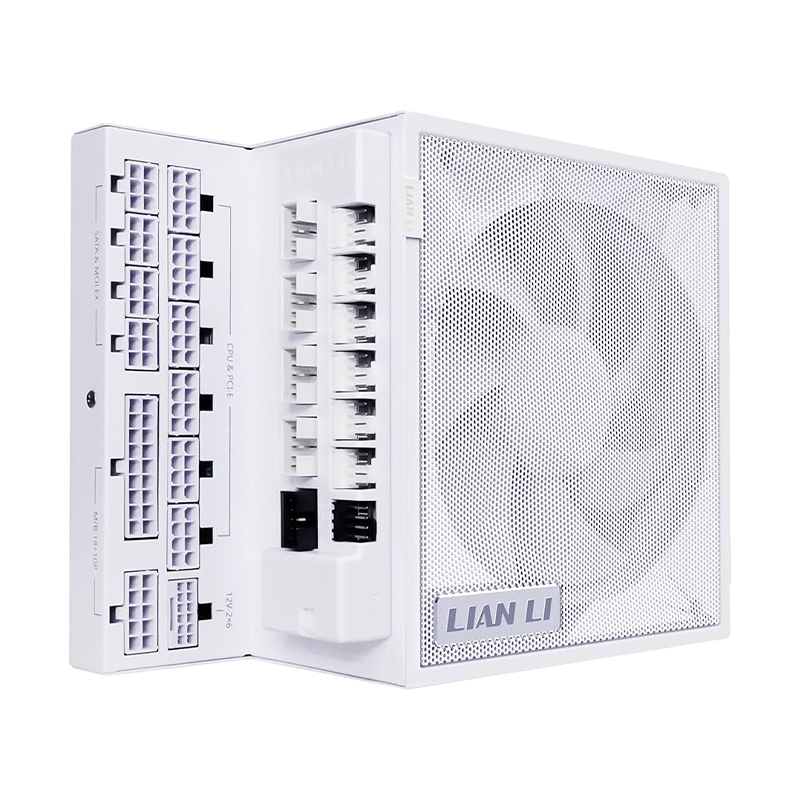 Lian Li EG1000G White EDGE GOLD 1000W 80 PLUS Gold Fully Modular ATX PSU 1 Lian Li EG1000G white EDGE GOLD 1000W PSU front view