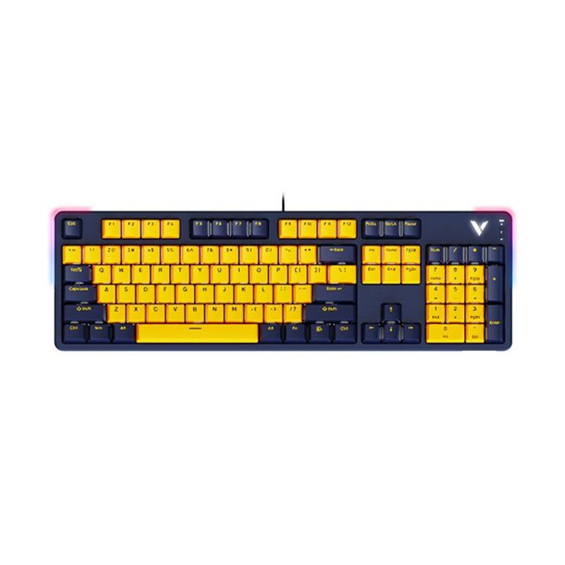 Rapoo V500TM Multi-Mode Wireless Mechanical Keyboard US Yellow Blue – Compact RGB Typing 1 Rapoo V500TM wireless mechanical keyboard US yellow blue RGB