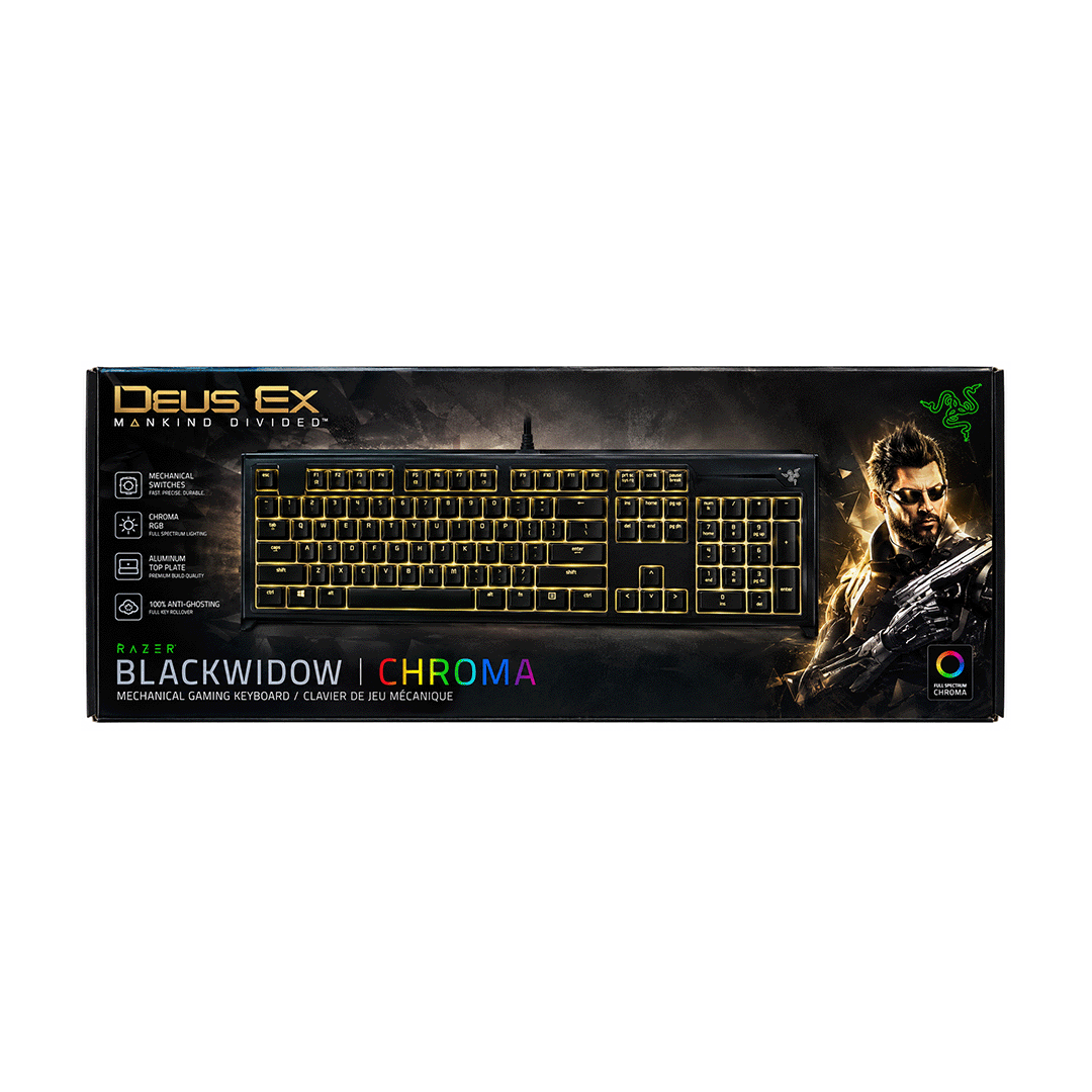Razer BlackWidow Chroma Deus Ex Edition Mechanical Gaming Keyboard 1 Razer BlackWidow Chroma Deus Ex Edition gaming keyboard open box