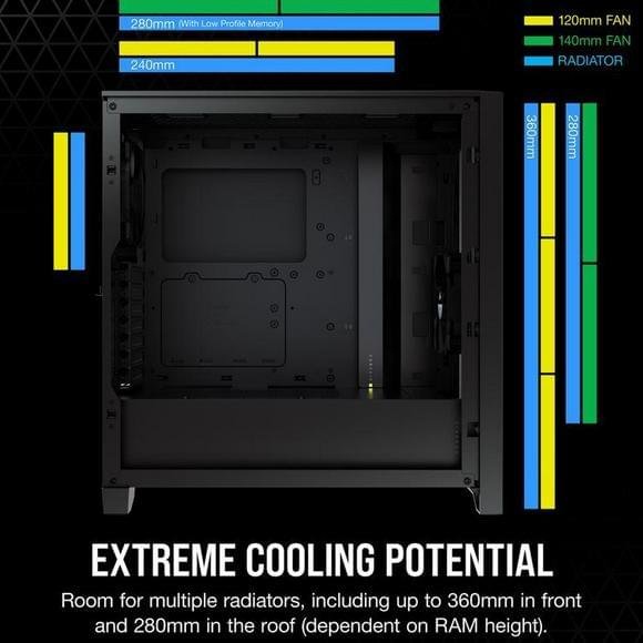 Corsair 4000D Airflow Tempered Glass Mid‑Tower ATX Case – High‑Airflow Gaming Chassis 2 Corsair 4000D Airflow Tempered Glass Mid‑Tower ATX Case – High‑Airflow Gaming Chassis - Image 2