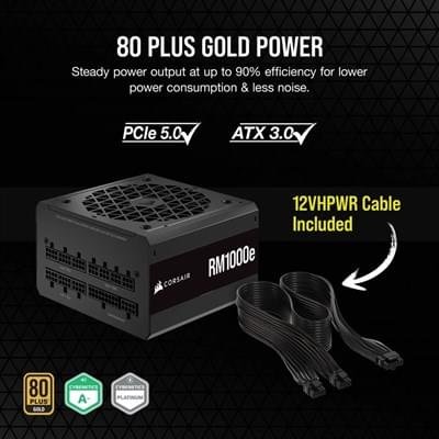 Corsair RMe Series RM1000e 1000W Fully Modular Low‑Noise ATX Power Supply – Efficient Gold PSU 3 Corsair RMe Series RM1000e 1000W Fully Modular Low‑Noise ATX Power Supply – Efficient Gold PSU - Image 3