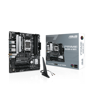 Asus PRIME B650M‑A WIFI DDR5 AMD AM5 microATX motherboard top view