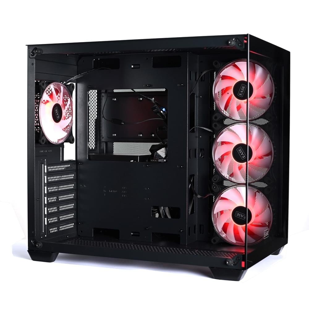 Ease EC124B ARGB Tempered Glass Mid-Tower ATX Gaming Case - Black - Image 2