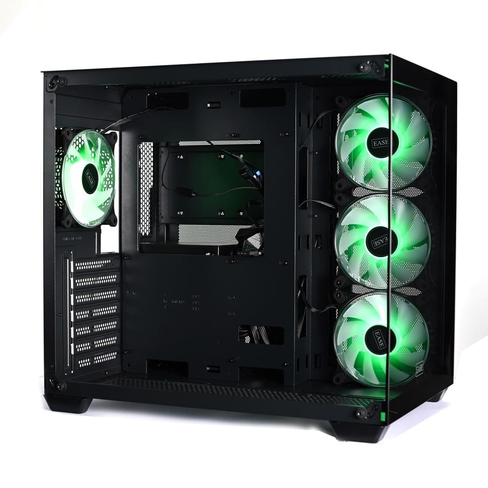Ease EC124B ARGB Tempered Glass Mid-Tower ATX Gaming Case - Black - Image 3