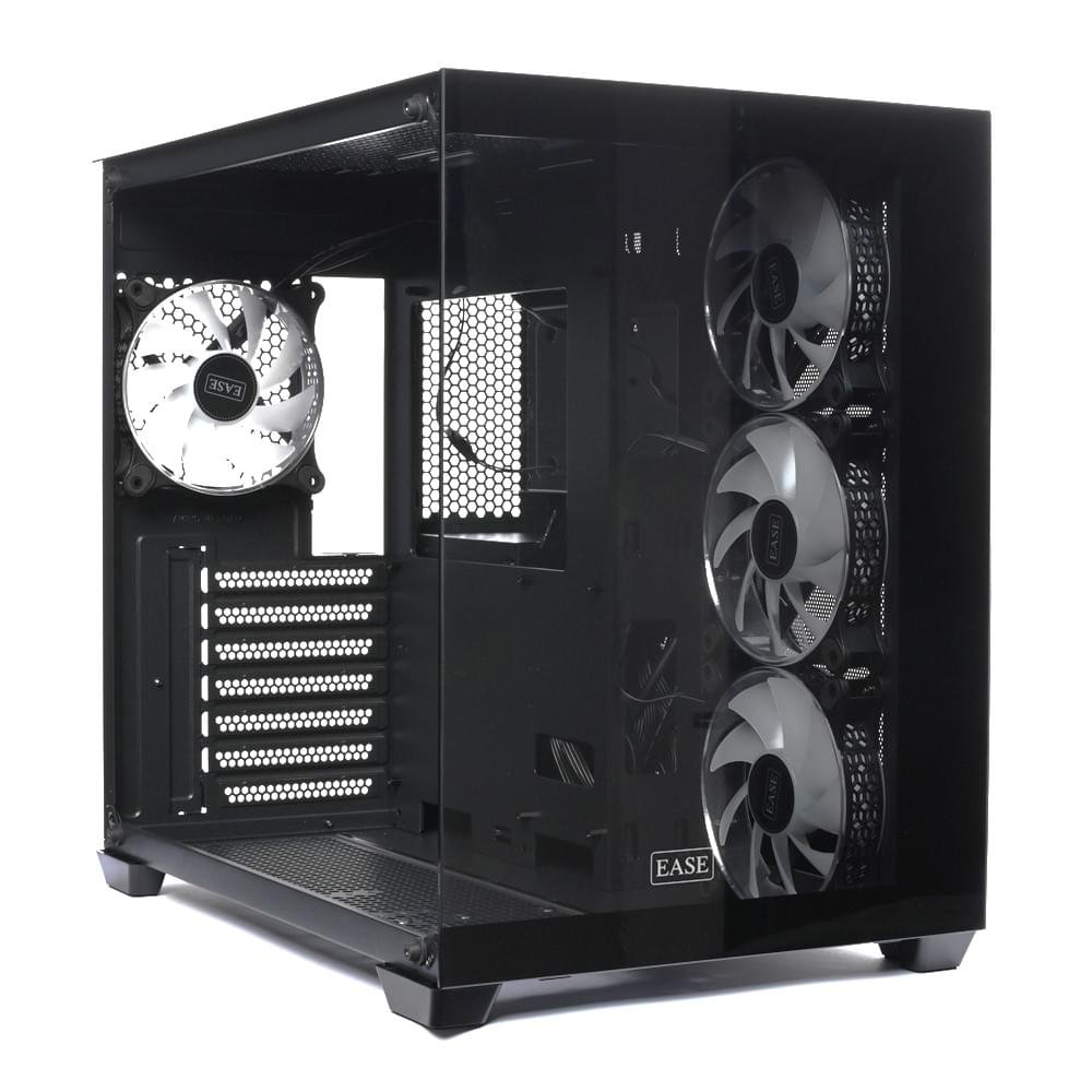 Ease EC124B ARGB Tempered Glass Mid-Tower ATX Gaming Case - Black
