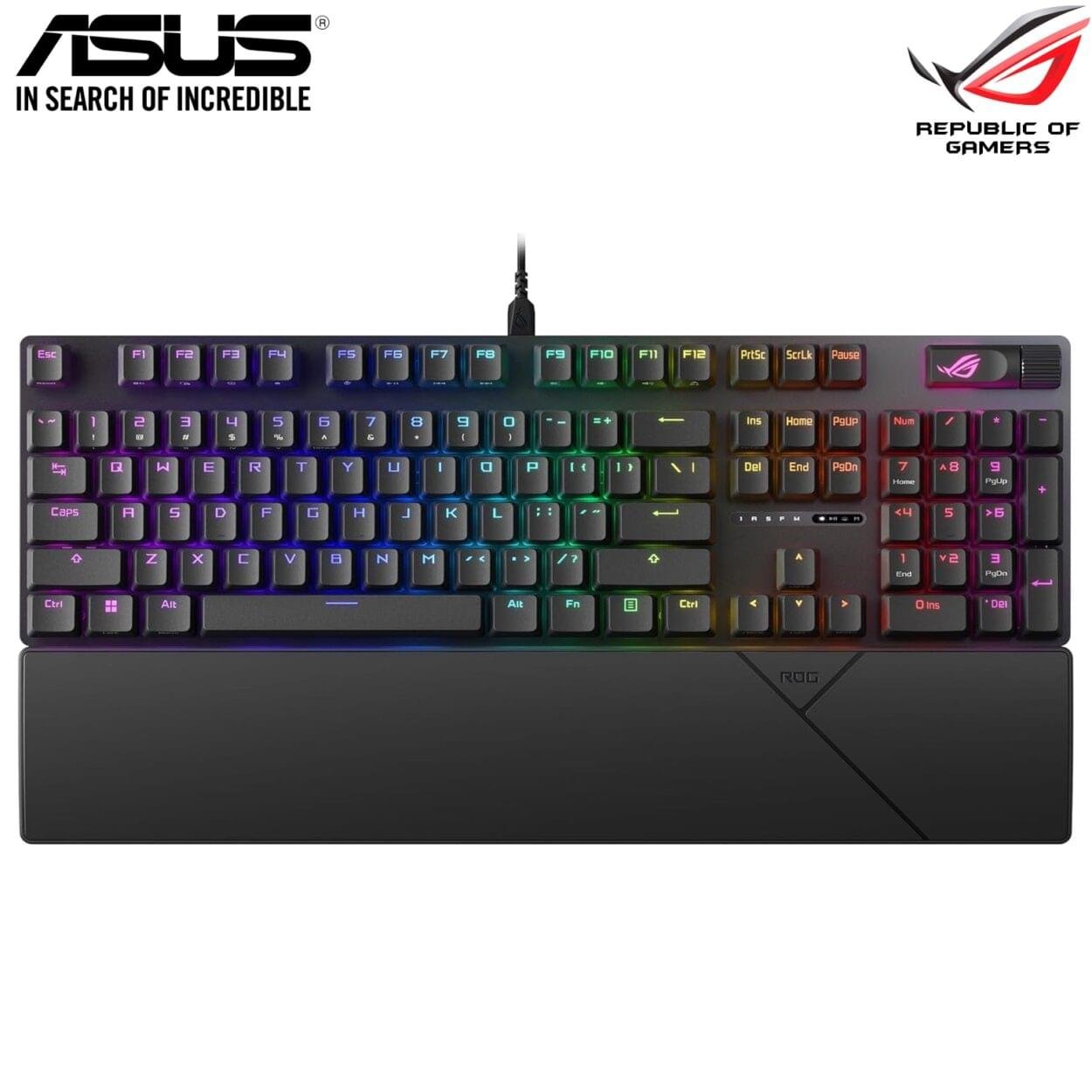 ASUS ROG Strix XA11 Scope II Gaming Keyboard, Pre-lubed ROG NX Snow Linear Mechanical Switches, Sound-dampening Foam, PBT Doubleshot Keycaps, Streaming Hotkeys, Multi-Function Controls, Wrist Rest 1 ASUS ROG Strix XA11 Scope II Gaming Keyboard, Pre-lubed ROG NX Snow Linear Mechanical Switches, Sound-dampening Foam, PBT Doubleshot Keycaps, Streaming Hotkeys, Multi-Function Controls, Wrist Rest