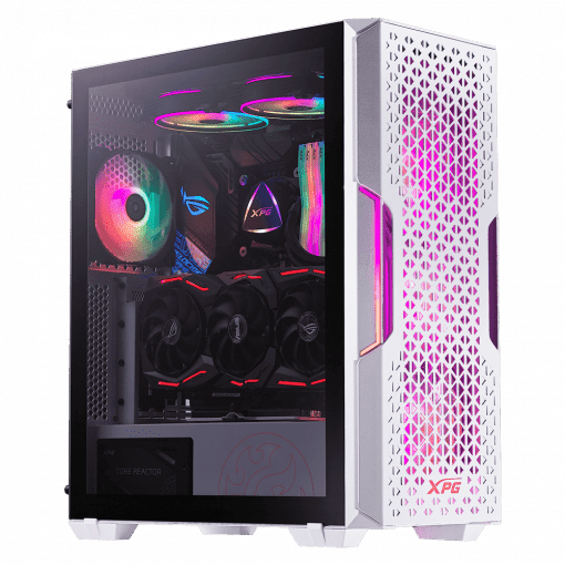 XPG STARKER Mid‑Tower PC Case White – Tempered Glass ATX Gaming Chassis 1 XPG STARKER Mid‑Tower PC Case White front chassis view