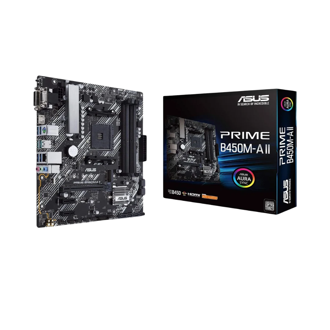 ASUS Prime B450M-A II AM4 Micro-ATX Motherboard 1 ASUS Prime B450M-A II AM4 Micro-ATX Motherboard