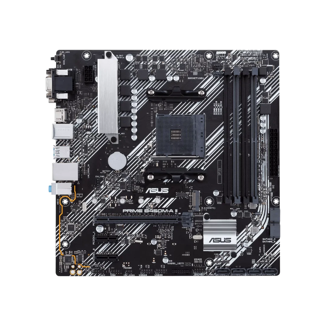 ASUS Prime B450M-A II AM4 Micro-ATX Motherboard 2 ASUS Prime B450M-A II AM4 Micro-ATX Motherboard - Image 2