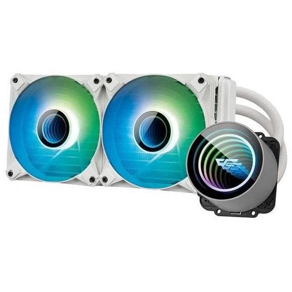Darkflash DX240 V2 AIO Liquid Cooler White – 240mm ARGB CPU Cooling Solution 1 Darkflash DX240 V2 AIO Liquid Cooler White with dual ARGB fans