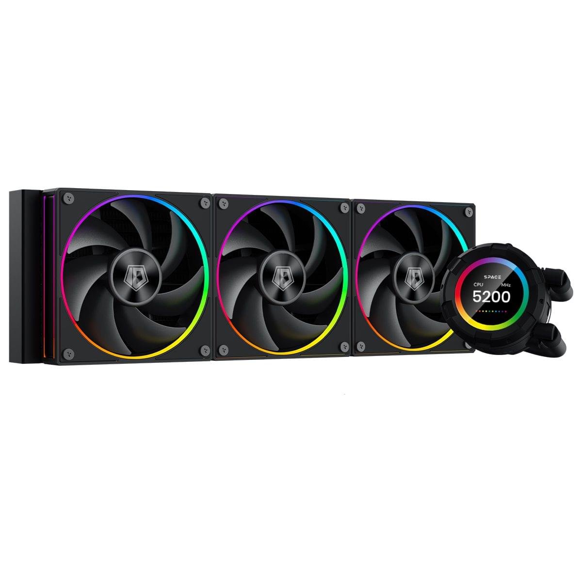 ID‑COOLING SL360 Space LCD 360mm AIO CPU Cooler Black – Premium Liquid Cooling with LCD Display 1 ID‑COOLING SL360 Space LCD 360mm AIO CPU Cooler Black with LCD display