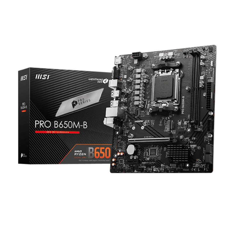 MSI PRO B650M-B Motherboard mATX AMD AM5 1 MSI PRO B650M-B micro-ATX motherboard AM5