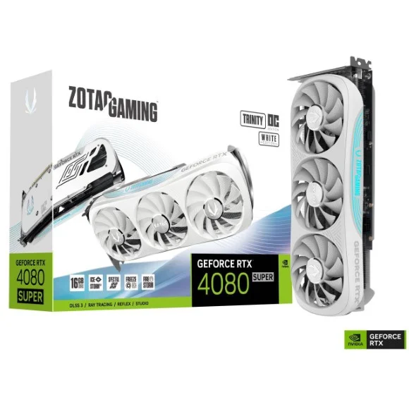 ZOTAC GAMING GeForce RTX 4080 SUPER Trinity OC White Edition 16GB – Ultimate Gaming Performance 1 ZOTAC RTX 4080 SUPER Trinity OC White Edition 16GB graphics card
