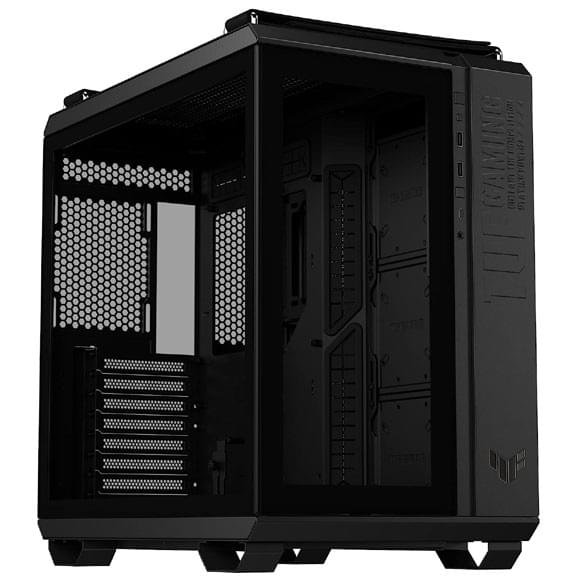 ASUS TUF Gaming GT502 Mid‑Tower ATX Gaming Case – Dual‑Chamber Black 1 ASUS TUF Gaming GT502 ATX Gaming Case black front view