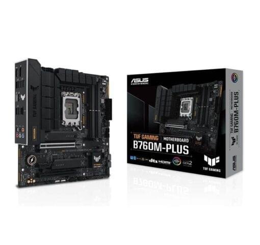 TUF GAMING B760M‑PLUS DDR5 Motherboard – ASUS Intel LGA1700 Board 1 ASUS TUF GAMING B760M‑PLUS DDR5 motherboard micro‑ATX layout