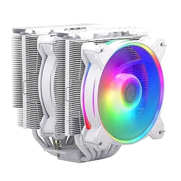 Cooler Master Hyper 622 Halo White CPU Air Cooler – Dual Tower ARGB Performance Cooling - Image 2