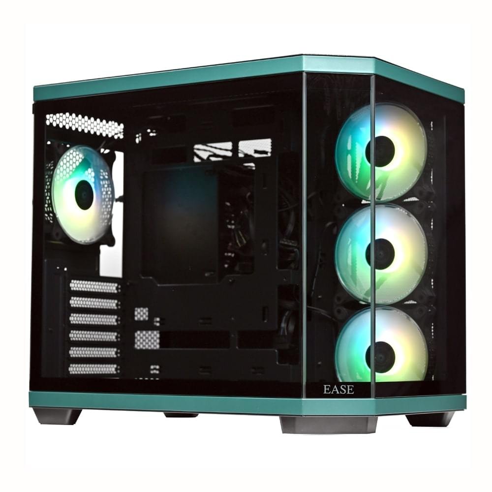 EASE EC124B Pro ARGB Mid‑Tower Gaming Case – Tempered Glass ATX Chassis 1 EASE EC124B Pro Gaming Case with ARGB fans and tempered glass panels