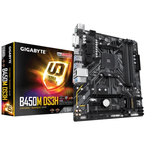 Gigabyte B450 Ultra Durable Motherboard – AMD AM4 DDR4 with Realtek® GbE LAN 1 Gigabyte B450 Ultra Durable Motherboard top view