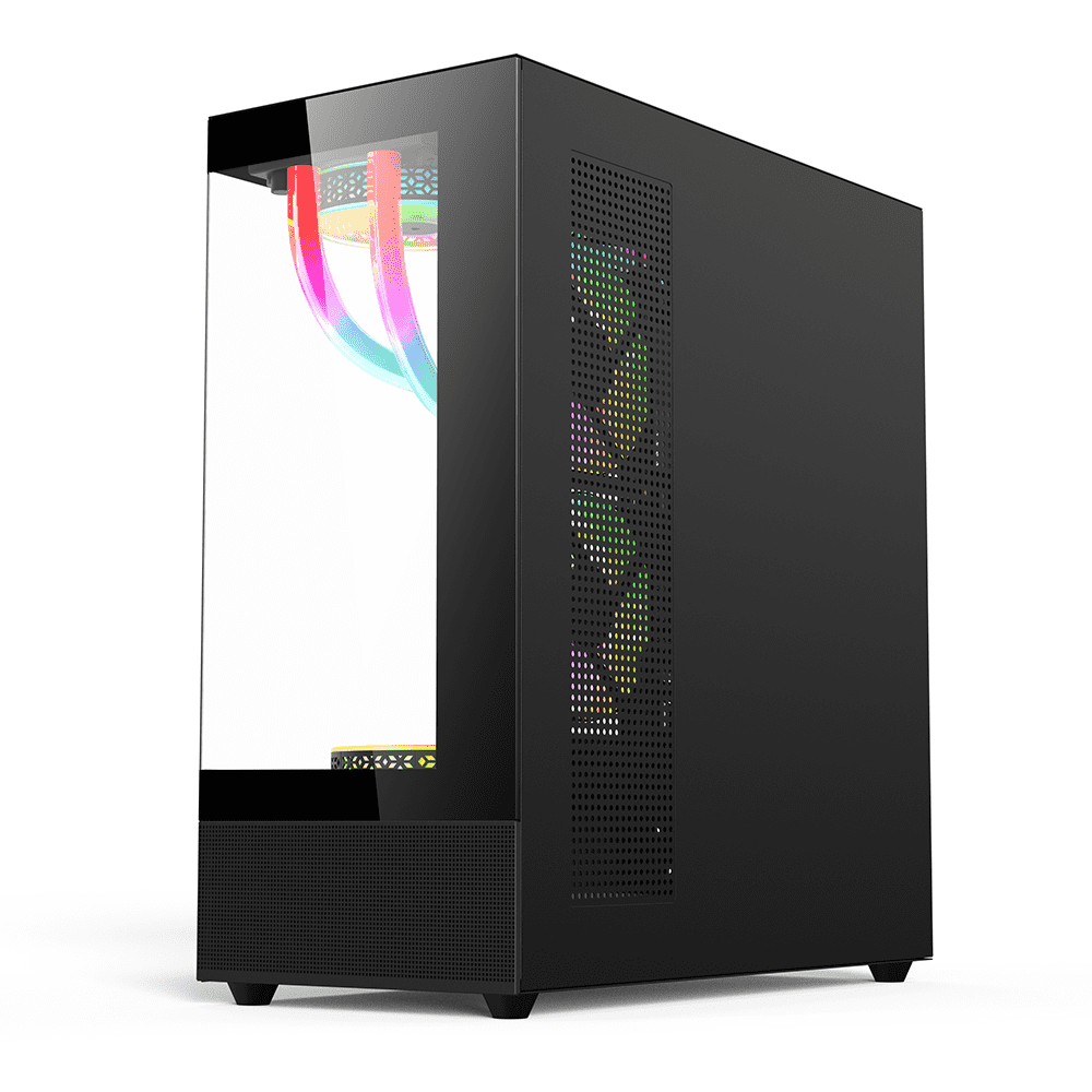 EASE EC123B ARGB Mid‑Tower Gaming Case – Tempered Glass PC Chassis - Image 3