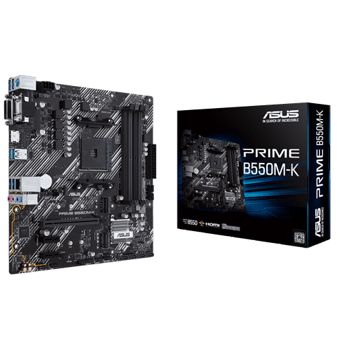 ASUS PRIME B550M‑K DDR4 motherboard micro‑ATX layout