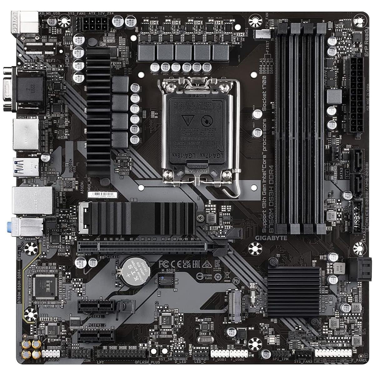 B760M DS3H DDR4 Motherboard – Gigabyte Intel LGA1700 Board - Image 2