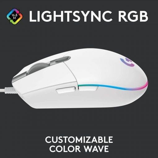 Logitech G102 LIGHTSYNC RGB Gaming Mouse - White 2 Logitech G102 LIGHTSYNC RGB Gaming Mouse - White - Image 2