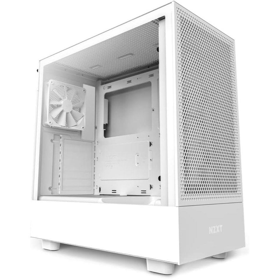 NZXT H5 Flow Compact Mid‑Tower Airflow Case Black – High Performance Airflow ATX Chassis 1 NZXT H5 Flow Compact Mid‑Tower Airflow Case Black front mesh panel