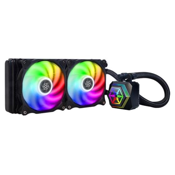 SilverStone PF240 240mm ARGB AIO cooler black with dual fans