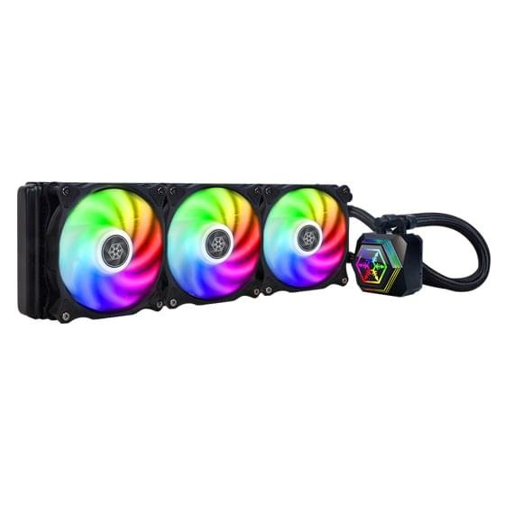 SilverStone PF360‑ARGB 360mm ARGB AIO liquid CPU cooler with triple 120mm fans