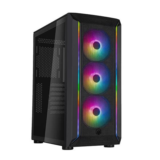 SilverStone FARA 511Z ARGB Mid‑Tower ATX Case Black front mesh panel