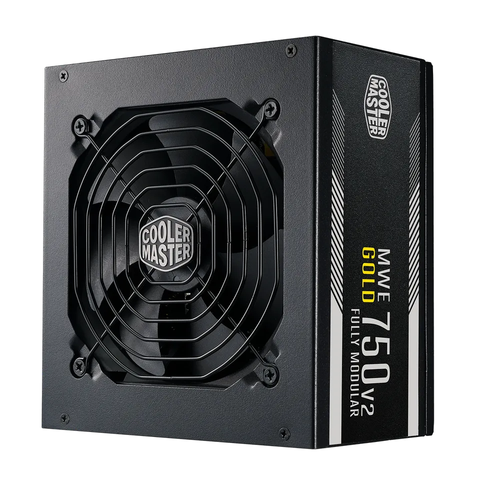 Cooler Master MWE GOLD 750 ‑ V2 80 Plus Gold Certified ATX Power Supply Unit – Fully Modular 750W PSU 1 Cooler Master MWE GOLD 750 V2 80 Plus Gold PSU front view