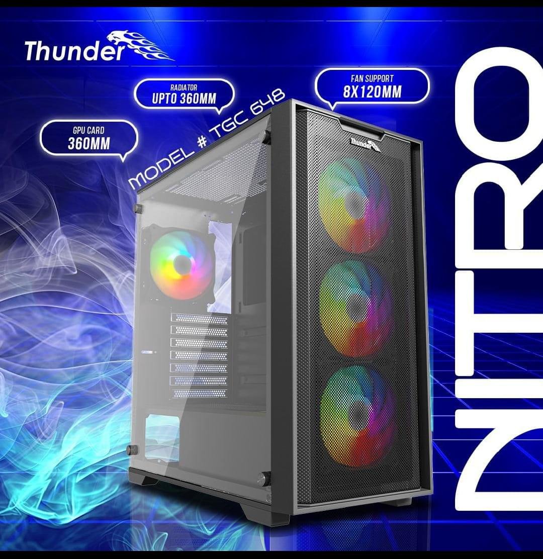 Thunder Casing Nitro TGC 648 with 4x rgb fans 1 Thunder Casing Nitro TGC 648 with 4x rgb fans