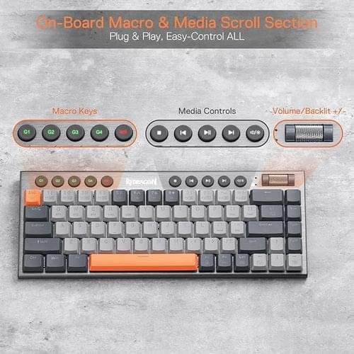 Redragon K609 65% Wireless RGB Mechanical Keyboard – Tri-Mode Low-Profile Gaming Keyboard 4 Redragon K609 65% Wireless RGB Mechanical Keyboard – Tri-Mode Low-Profile Gaming Keyboard - Image 4