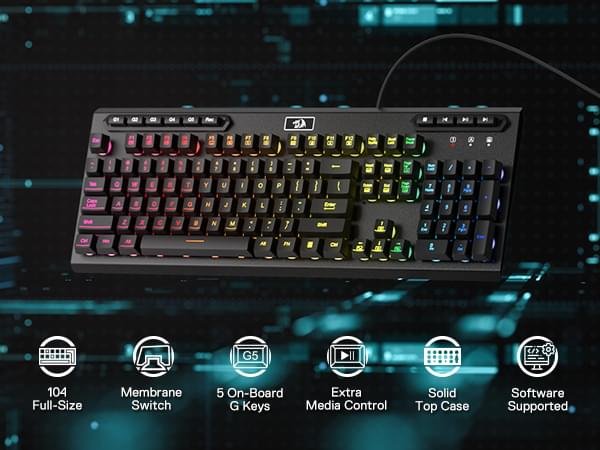 Redragon K513 Aditya RGB Membrane Gaming Keyboard - Image 3