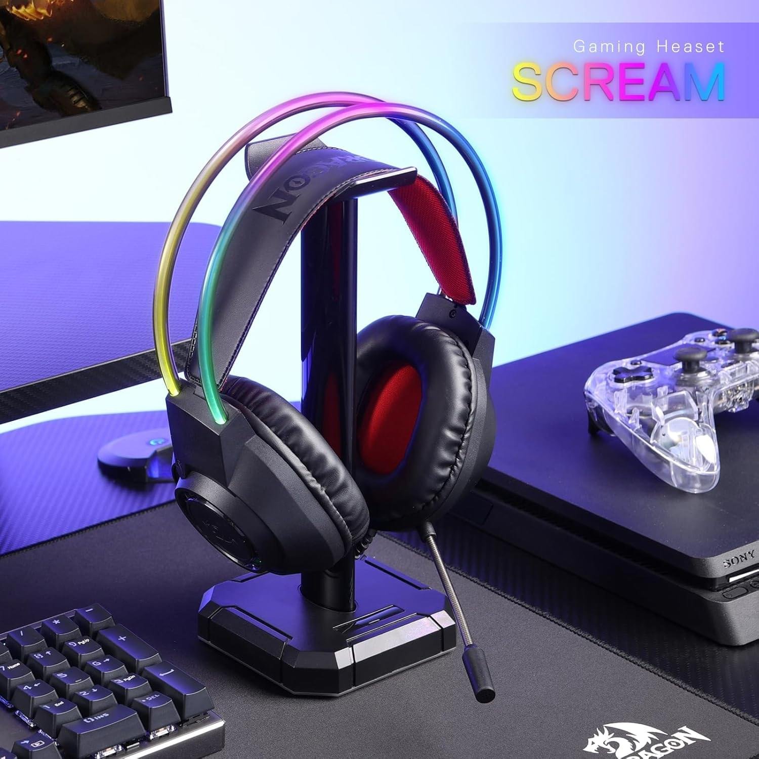 Redragon H231 SCREAM Wired Gaming Headset – RGB Stereo Gaming Audio - Image 2
