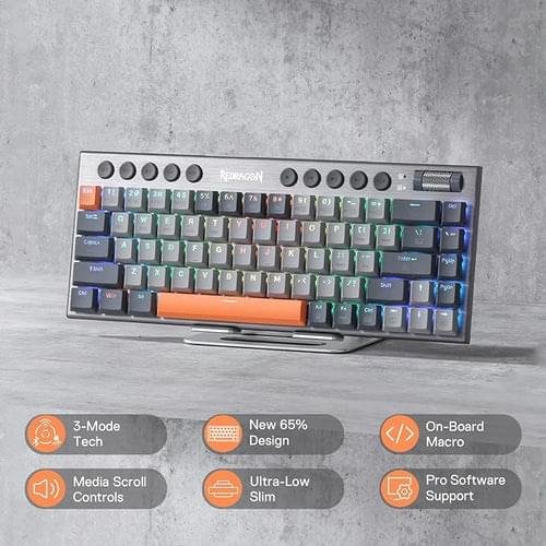 Redragon K609 65% Wireless RGB Mechanical Keyboard – Tri-Mode Low-Profile Gaming Keyboard 2 Redragon K609 65% Wireless RGB Mechanical Keyboard – Tri-Mode Low-Profile Gaming Keyboard - Image 2