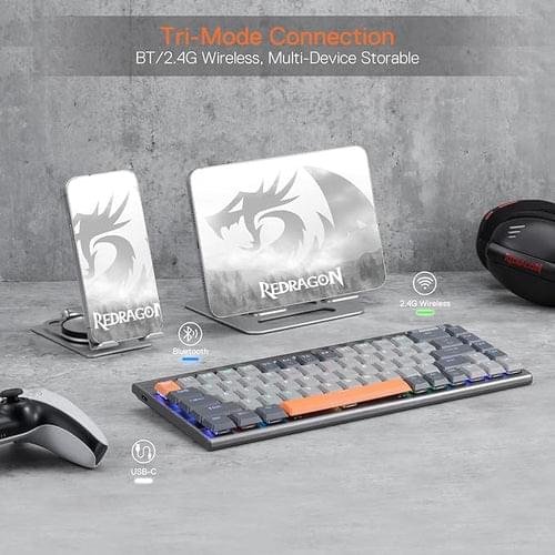 Redragon K609 65% Wireless RGB Mechanical Keyboard – Tri-Mode Low-Profile Gaming Keyboard 3 Redragon K609 65% Wireless RGB Mechanical Keyboard – Tri-Mode Low-Profile Gaming Keyboard - Image 3