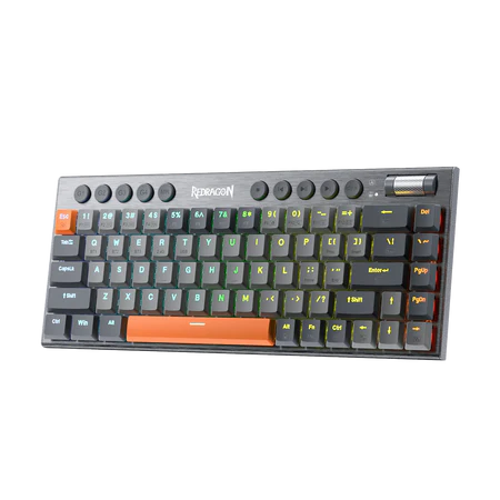 Redragon K609 65% Wireless RGB Mechanical Keyboard – Tri-Mode Low-Profile Gaming Keyboard 1 Redragon K609 65% Wireless RGB Mechanical Keyboard angled view