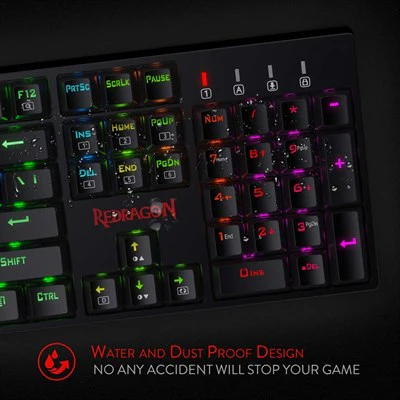 Redragon K582 SURARA RGB LED Backlit Mechanical Gaming Keyboard – 104 Keys Anti‑Ghosting Linear Red Switches 2 Redragon K582 SURARA RGB LED Backlit Mechanical Gaming Keyboard – 104 Keys Anti‑Ghosting Linear Red Switches - Image 2