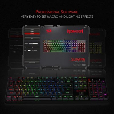 Redragon K582 SURARA RGB LED Backlit Mechanical Gaming Keyboard – 104 Keys Anti‑Ghosting Linear Red Switches - Image 3