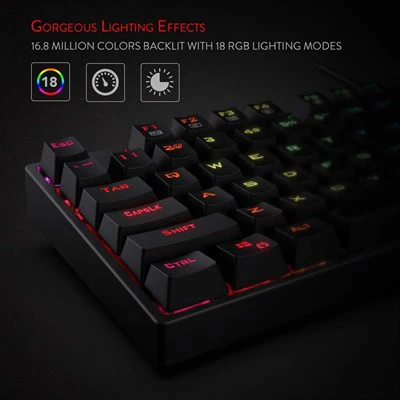 Redragon K582 SURARA RGB LED Backlit Mechanical Gaming Keyboard – 104 Keys Anti‑Ghosting Linear Red Switches - Image 4