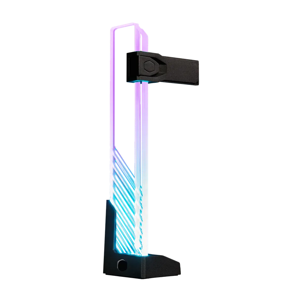 Cooler Master MasterAccessory ARGB GPU Support Bracket – Universal Graphics Card Support 1 Cooler Master ARGB GPU Support Bracket with tempered glass lighting