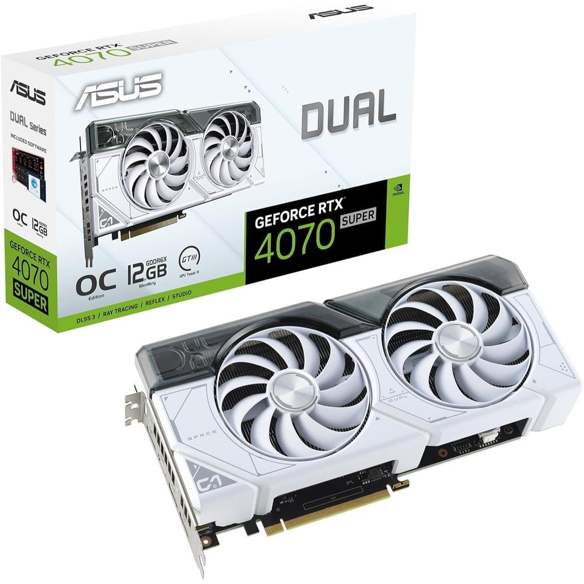 ASUS Dual RTX 4070 Super White 12GB Graphics Card – High-Performance Gaming 1 ASUS Dual RTX 4070 Super White 12GB graphics card