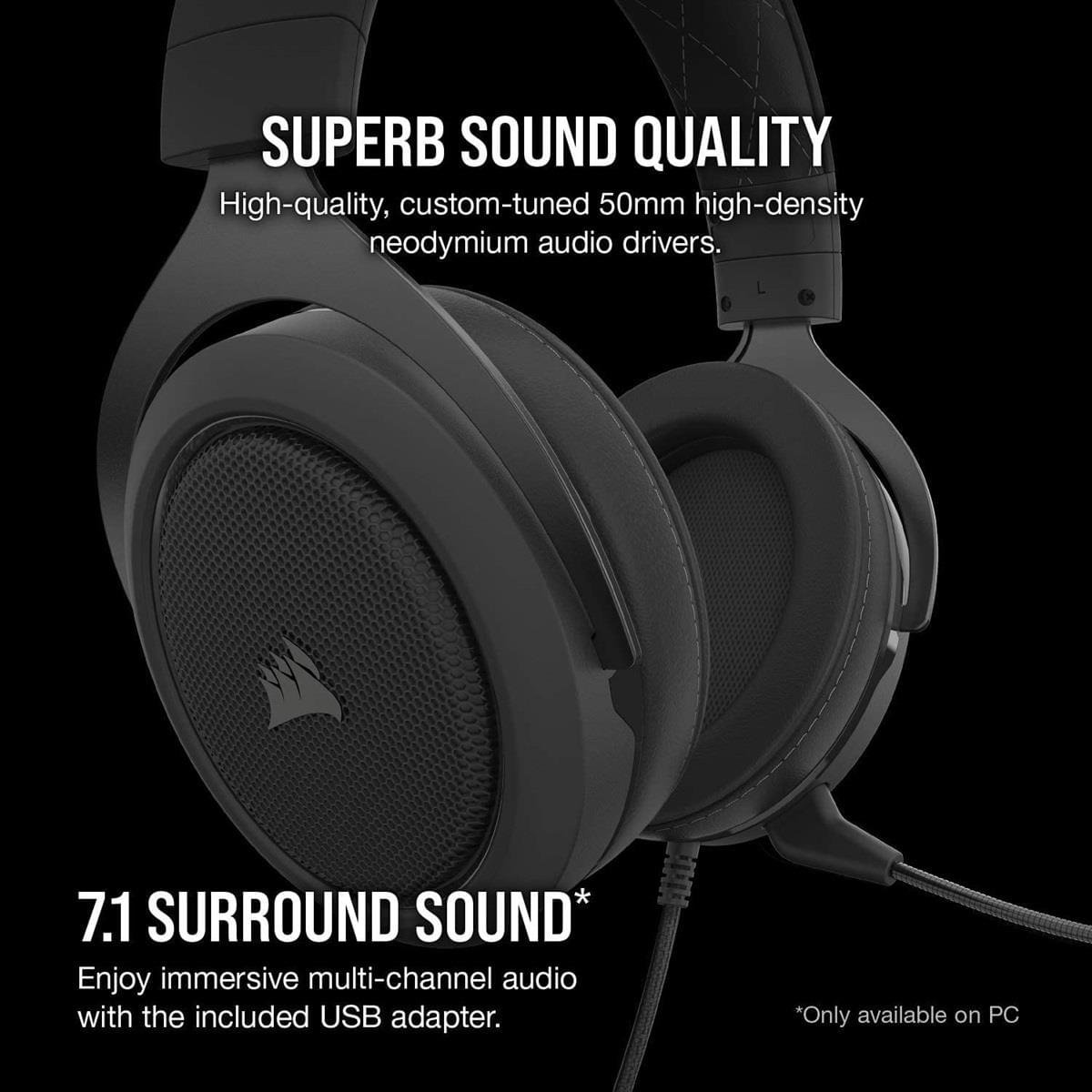 Corsair HS60 Pro Surround Gaming Headset (Open Box ) - Image 2