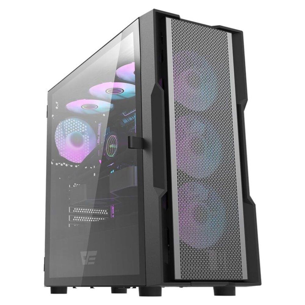 DarkFlash DK431 RGB Mid‑Tower ATX Gaming Case Black – High Airflow ARGB Mesh Chassis 1 DarkFlash DK431 RGB Mid‑Tower ATX Case Black front mesh panel