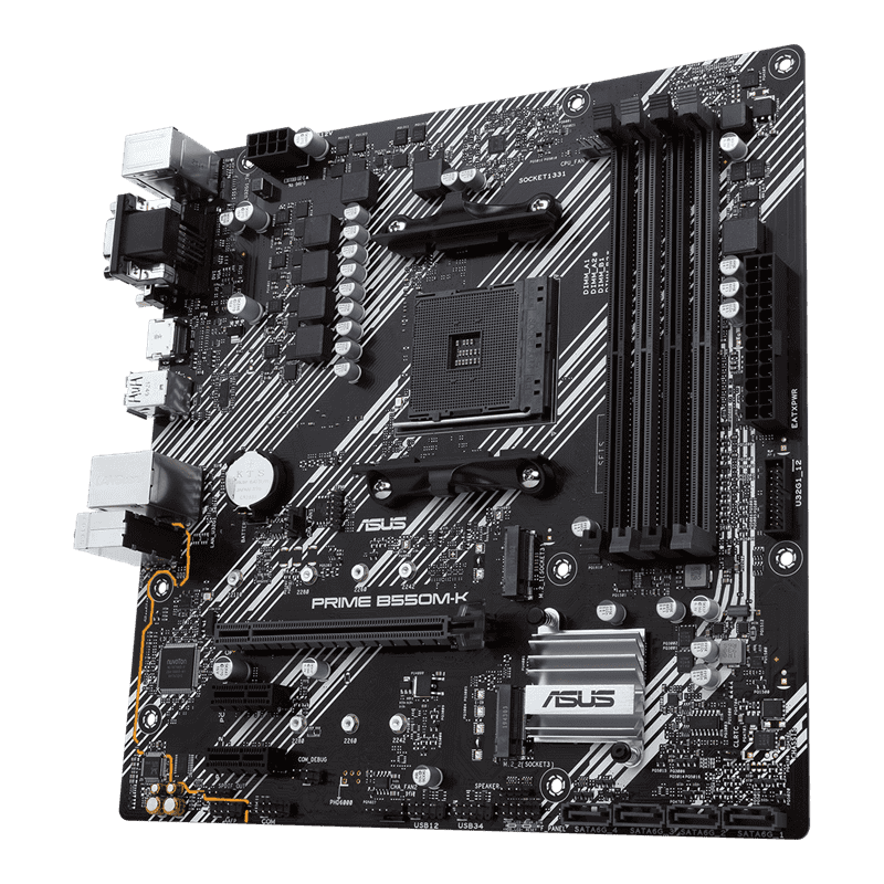 ASUS Prime B550M‑K DDR4 Micro‑ATX Motherboard – AMD AM4 Performance 3 ASUS Prime B550M‑K DDR4 Micro‑ATX Motherboard – AMD AM4 Performance - Image 3